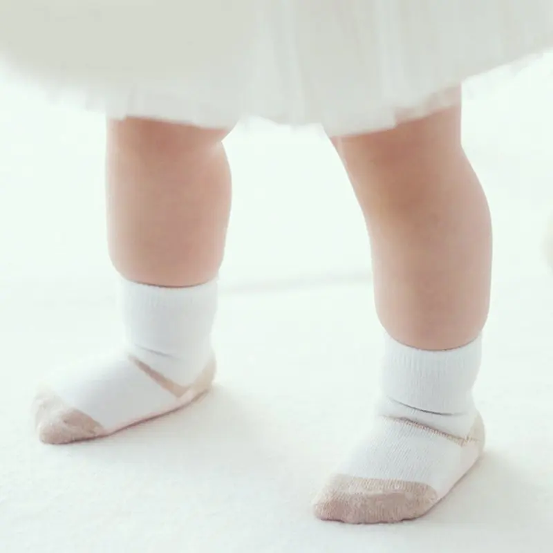 От 1 до 3 лет однотонные носки для маленьких девочек мягкие хлопковые