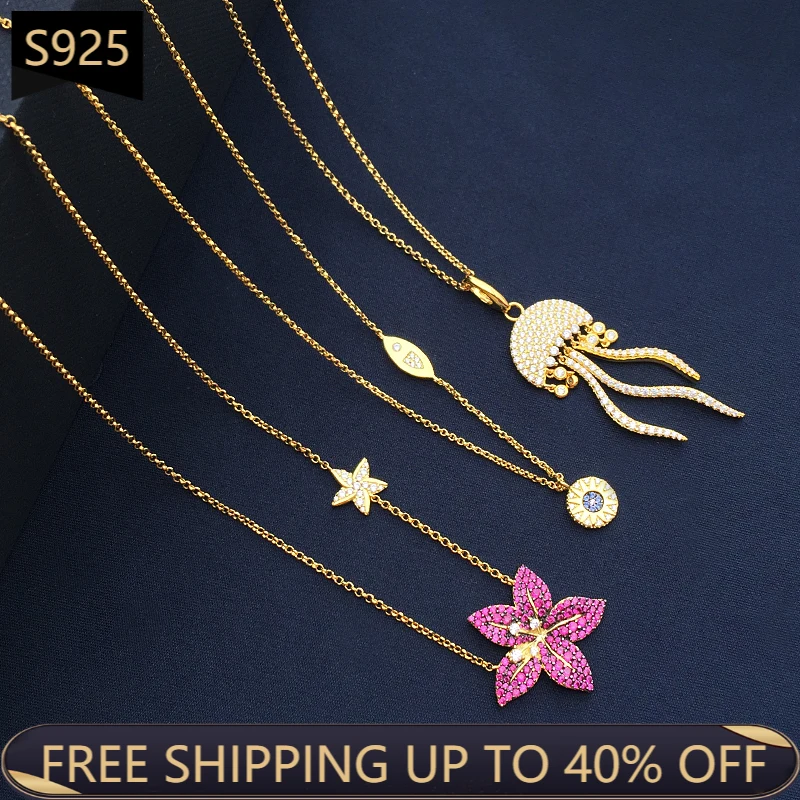 

925 Sterling Silver Adjustable Necklace High Quality Luxury Brand Valentine'sDay Fashion Charm Monaco Jewelry Lady Birthday Gift