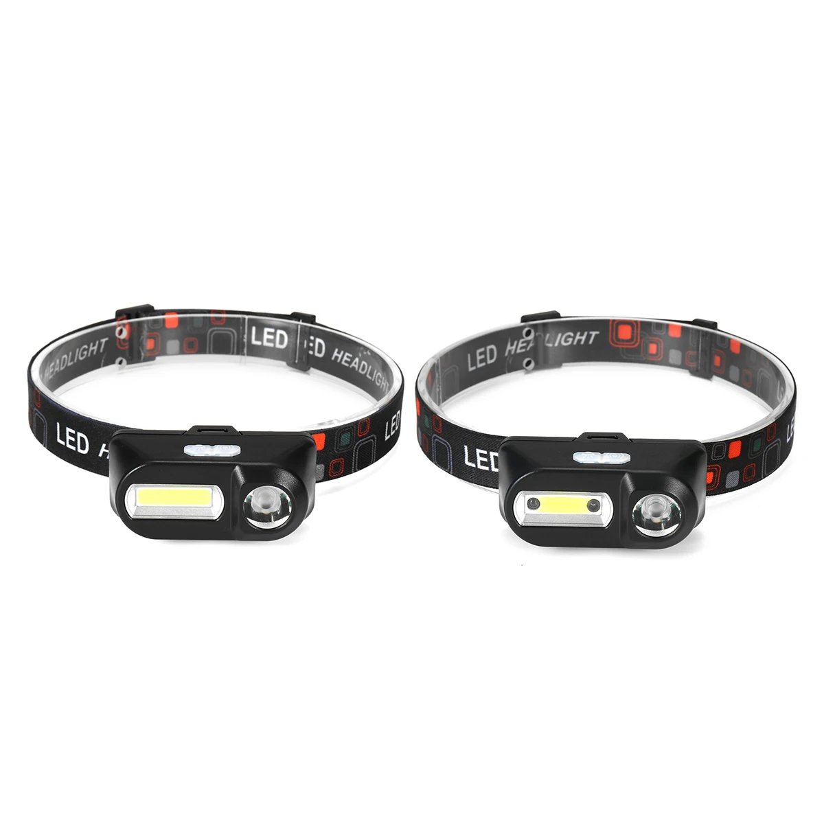 

COB LED Mini Headlamp & Sensor Headlight Head Light USB Rechargeable Torch Flashlight Waterproof With emergency strobe light