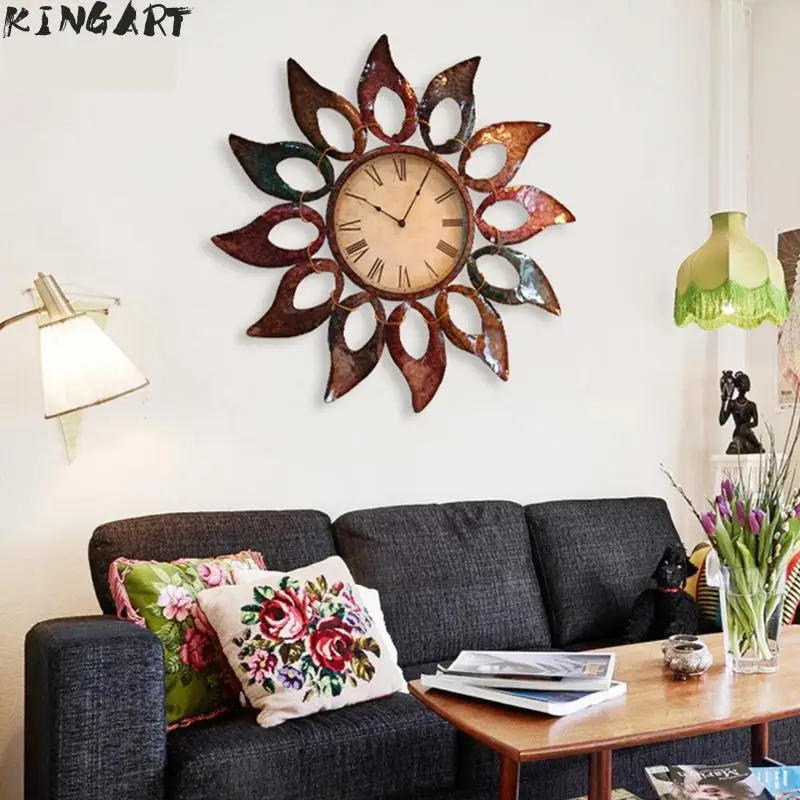 76 см большие ретро цифровые металлические настенные часы домашний декор