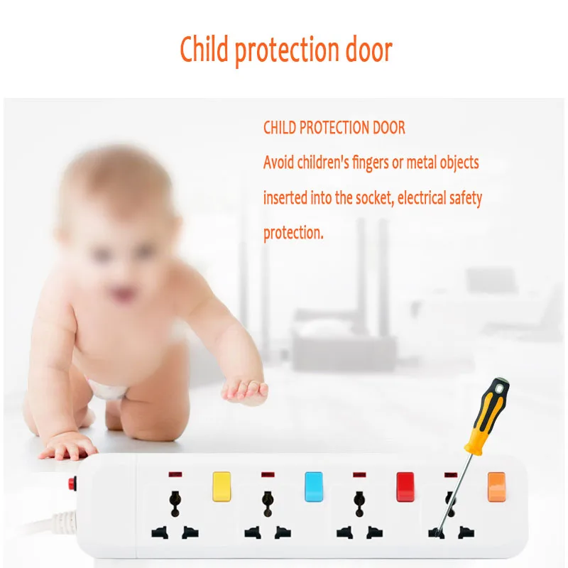 Сетевой фильтр 3/4AC гнездо защиты от перенапряжений свинцовый шнур-удлинитель