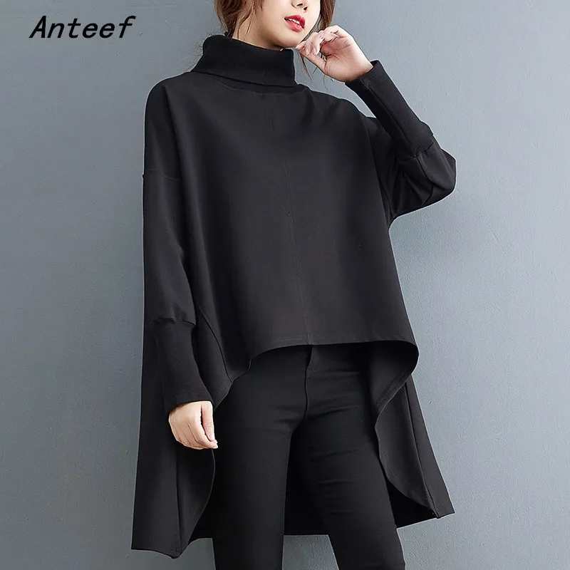 

Anteef long sleeve black cotton autumn winter korean fashion tshirt vintage tee t shirt casual tops women 2023 t-shirts clothes