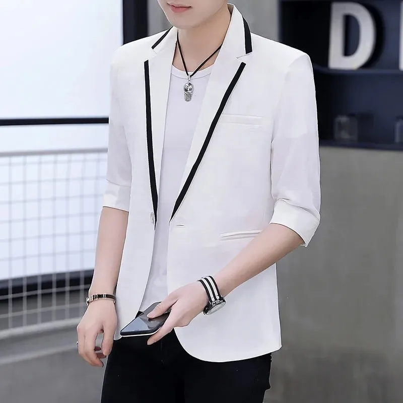

2021 summer new small suit mid-sleeve suit young men's South Korea seven-point sleeve fashion thin slim men's coat fashion