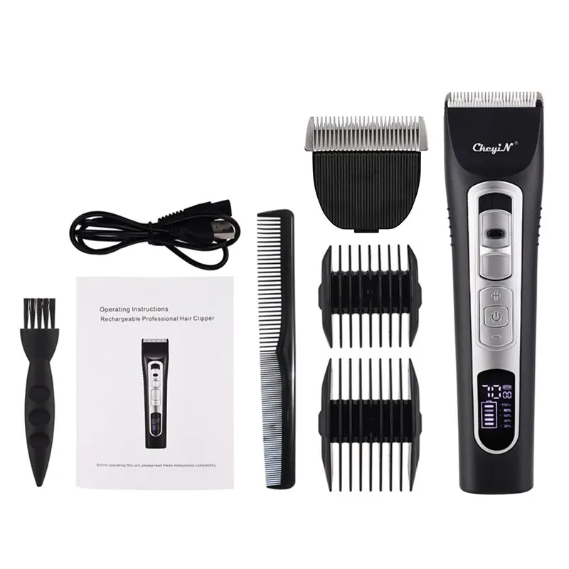 

Rechargeable Hair Clipper with 3 Gears Handy Haircut with 2 Limit Combs for Both Adults and Kids + Replaceable Hair Cutter Head