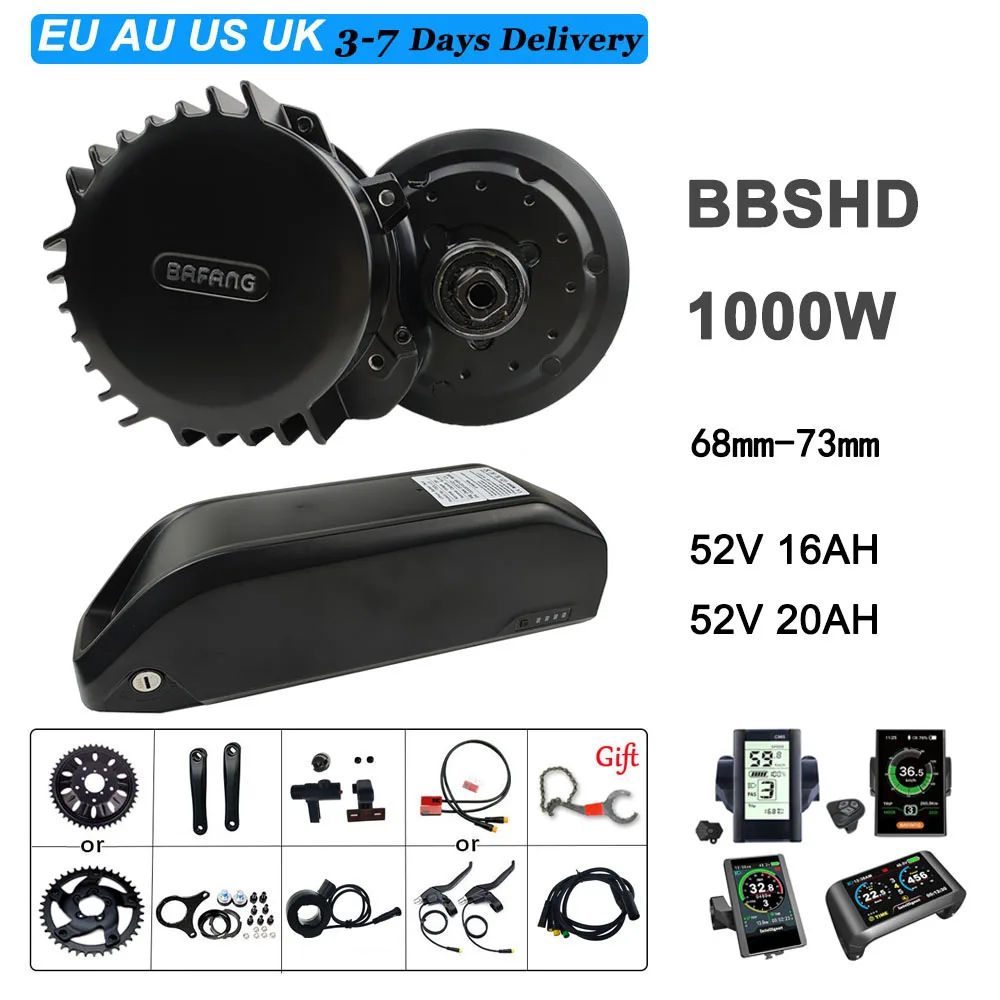 BAFANG 1000 Вт 52 в BBSHD середине приводной двигатель комплект для переоборудования