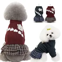 Pet Costumes Gog Sweater Dress Teddy Two Legged Jacket Chihuahua Plaid Shirt  Dog Clothes for Small Dogs Bear Pattern Sweaters