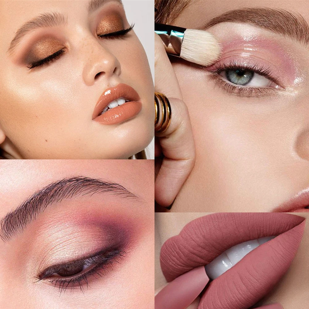 15 шт./компл. наборы для макияжа косметический набор тени век губная помада