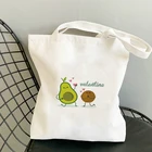 Сумка-тоут с авокадо для женщин, холщовая летняя сумочка для покупок, дизайнерский саквояж с принтом аниме, шоппер, 2021