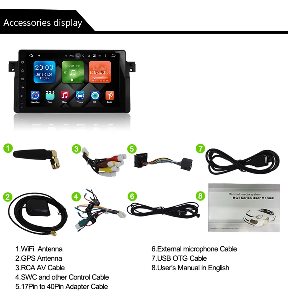 Автомобильный мультимедийный плеер Eunavi 1 din Android 9 для BMW E46 M3 MG ZT Rover 75 1din Авторадио
