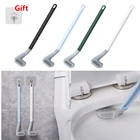 НОВАЯ щетка для чистки туалета с длинной ручкой, силиконовые щетки для туалета, щетка для чистки туалета в ванной комнате, Гибкая силиконовая щетка, насадка
