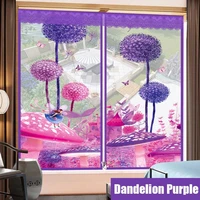 pink purple dandelion butterfly door window mesh screen zipper opening yarn air tulle fly mosquito net curtain remove washabe