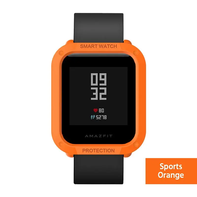 Orange Многоцветный PC покрытие протектор для часов для Huami Amazfit Bip Молодежные часы чехол смарт-спорт крышка Замена аксессуары - Цвет: Orange