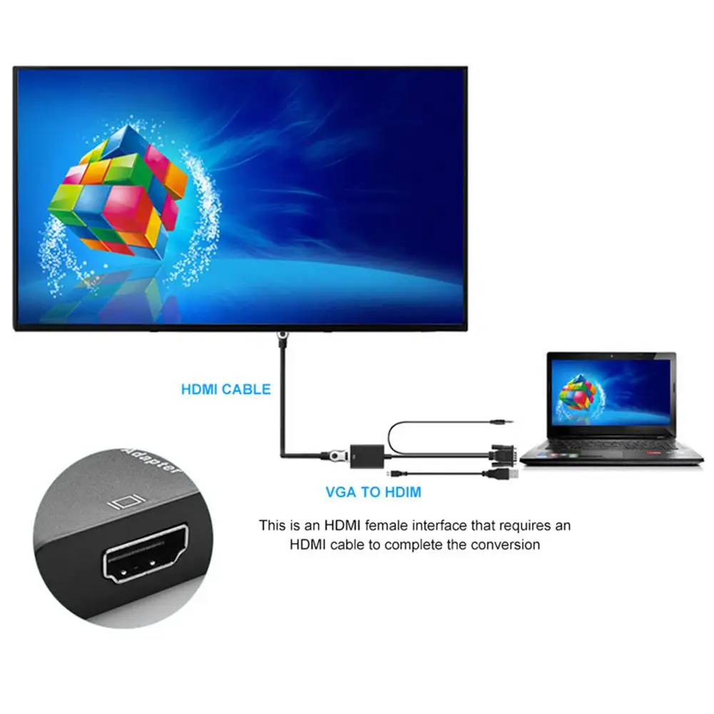 

VGA Adapter VGA Splitter Converter High Speed Stable Adapter HD 1080p For PC Laptop Tablet Projector TV