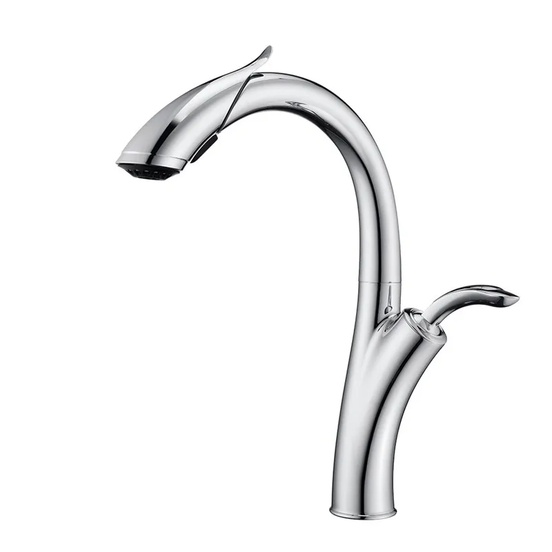 

Pull Out Cold And Hot Kitchen Tap Multifunctional Water Outlet Single Hole Single Handle Swivel 360 Degree Water Mixer Faucet