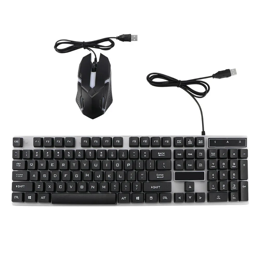 

Keyboard Wired Gaming Keyboard Mouse Set USB RGB LED for PC Laptop PS4 Slim DHL