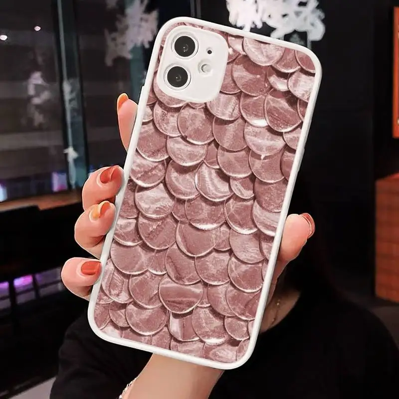 

Marble Gold Rose Glitter Pink Luxury Phone Case Matte transparent For White iPhone 12 Mini 11 Pro XR XS Max 7 8 Plus X Back