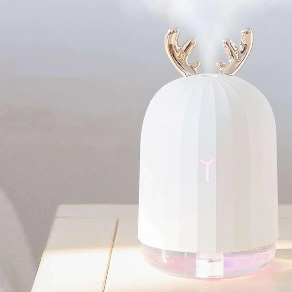 

USB Deer Air Humidifier Ultrasonic Cool Mist Adorable Mini Humidifier With LED Light Car Aromatherapy Essential Oil Diffuser