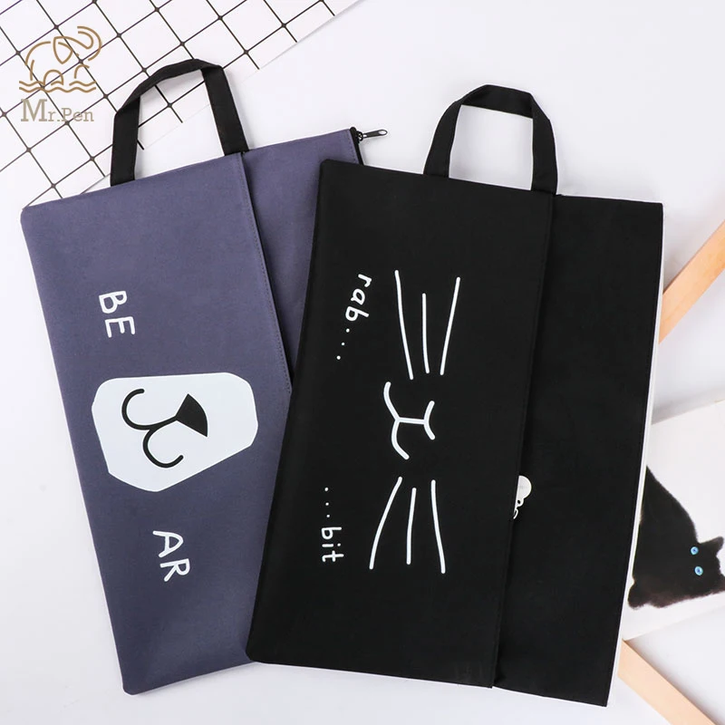 Папка А4 для документов из ткани Оксфорд с мультяшным котом Большая Сумка офисные