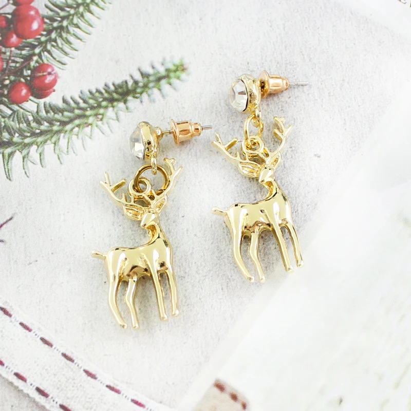 Серьги-подвески золотистые с фианитами в стиле ретро | Украшения и аксессуары