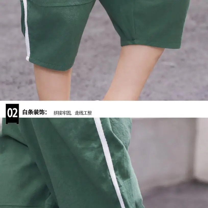 Детские брюки для мальчиков хлопковые короткие штаны летние тонкие Пляжные