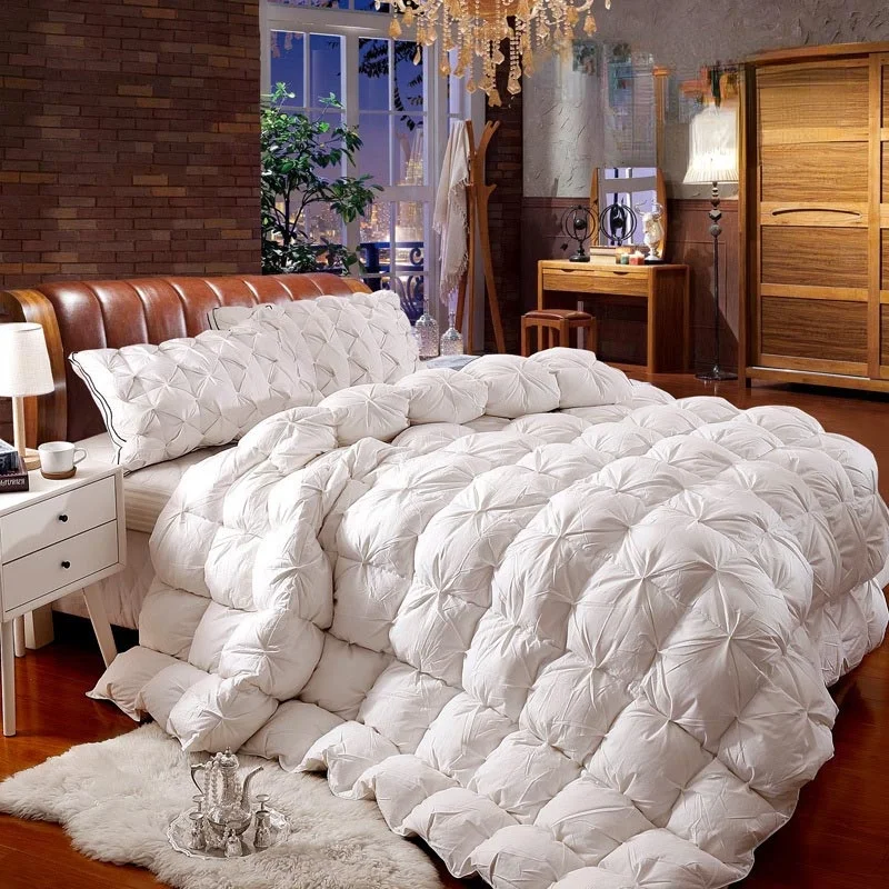 

Пуховое одеяло Chpermore с цветочным узором, 100% хлопок, 100% белый гусиный/утиный пух, полноразмерные пододеяльники King Queen Twin