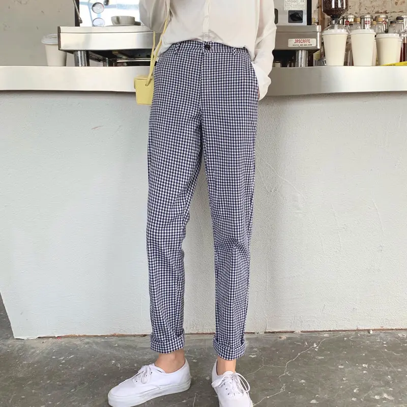 HziriP 2019 винтажные свободные высокая посадка на пуговице универсальные тонкие