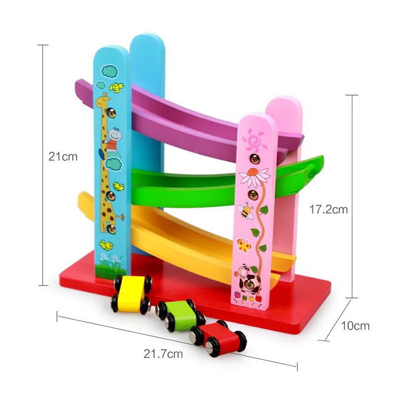 Детская деревянная пандусы для автомобилей гонки 3 уровня игрушечный автомобиль