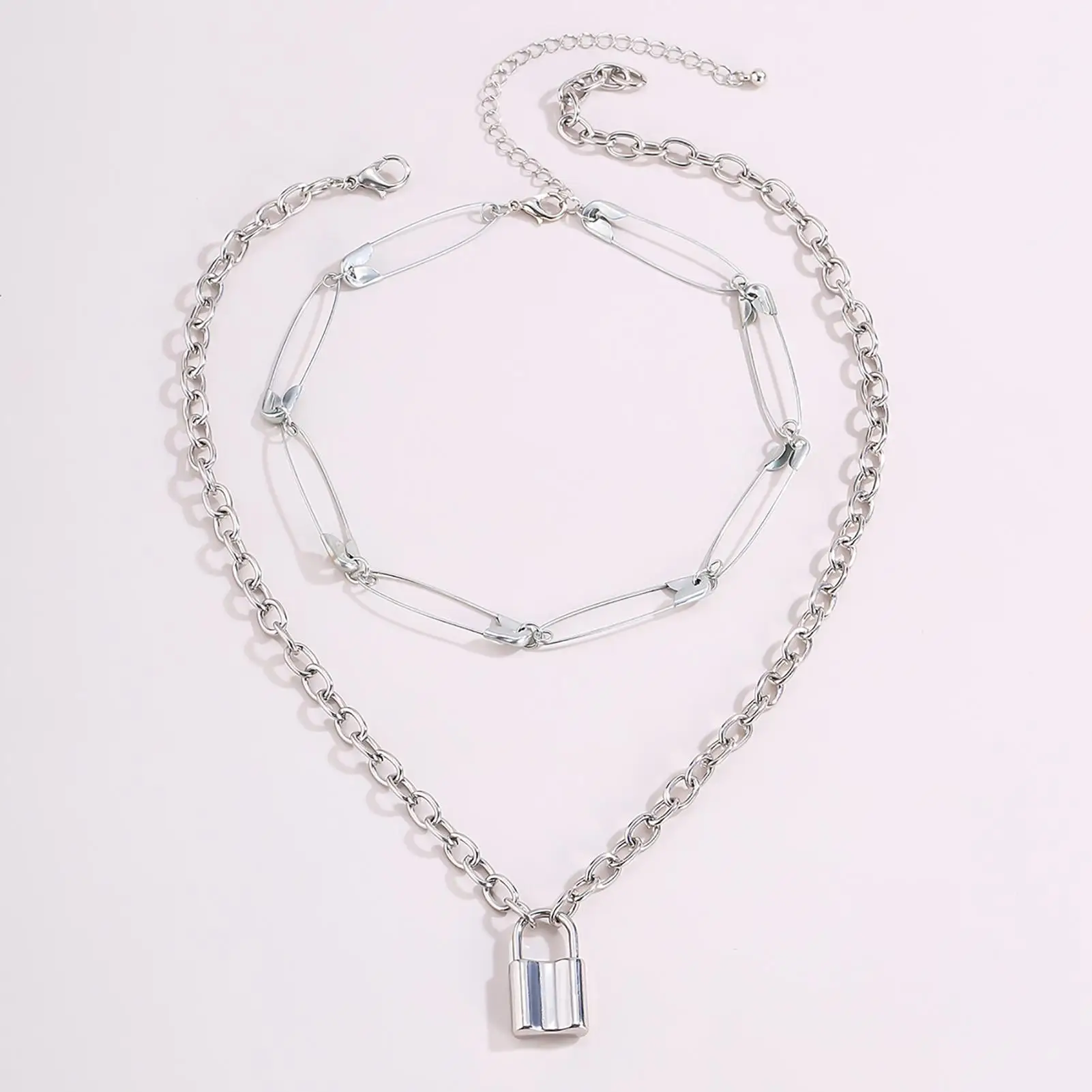 Ожерелье модное простое 2 шт. цепочки до ключиц индивидуальный комплект из кулона