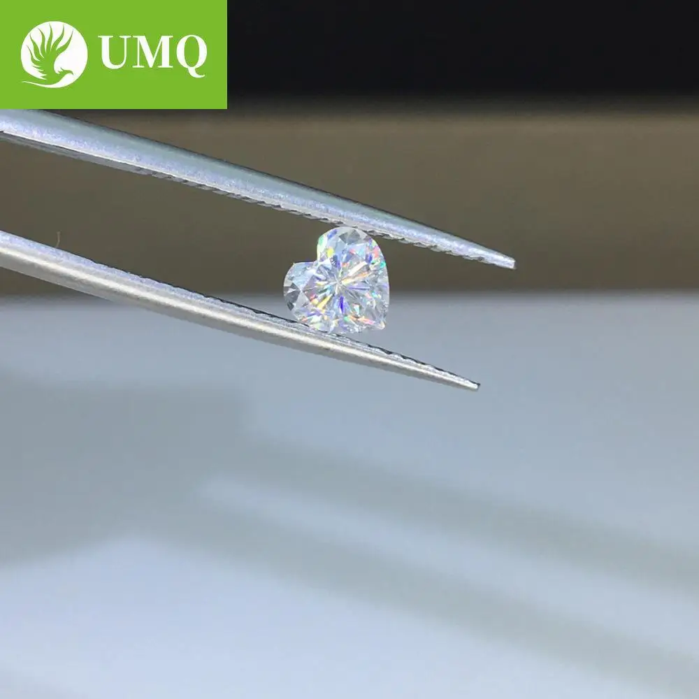 

UMQ 0.5 ct 5*5mm Excellent Cut D Color Heart Loose Moissanite Beads Pass Diamond Test Moissanite DIY Wedding Jewelry Making
