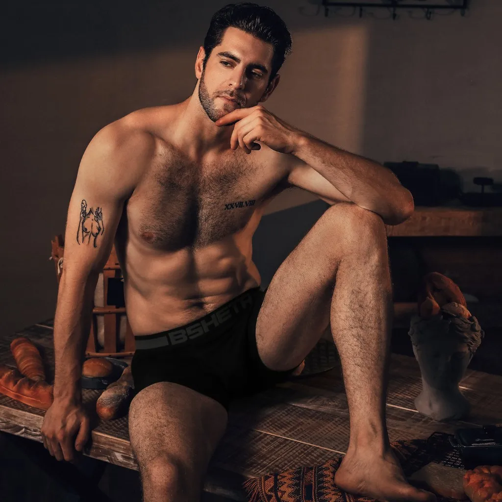 Мужские мягкие трусы однотонные шорты сексуальное нижнее белье термобелье для