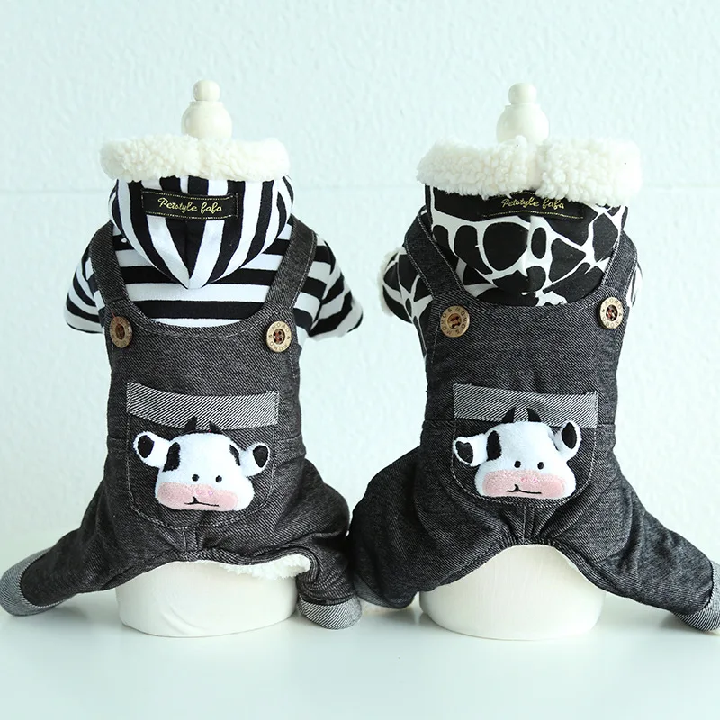 Теплая одежда для собак комбинезон с четырьмя штанинами костюм зимняя маленьких