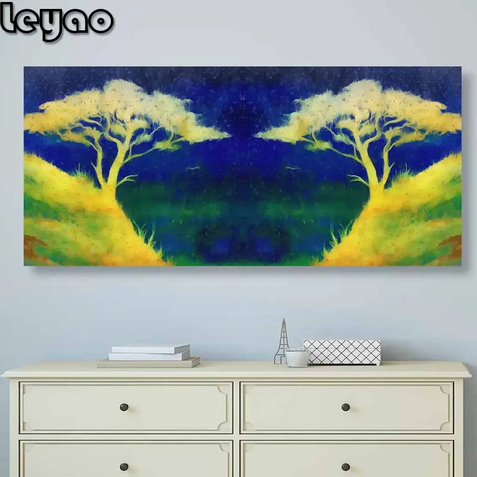 

5D алмазная живопись, волшебный Закат над пейзажем, полноразмерная квадратная круглая Алмазная вышивка, вышивка крестиком, ручная работа, Де...