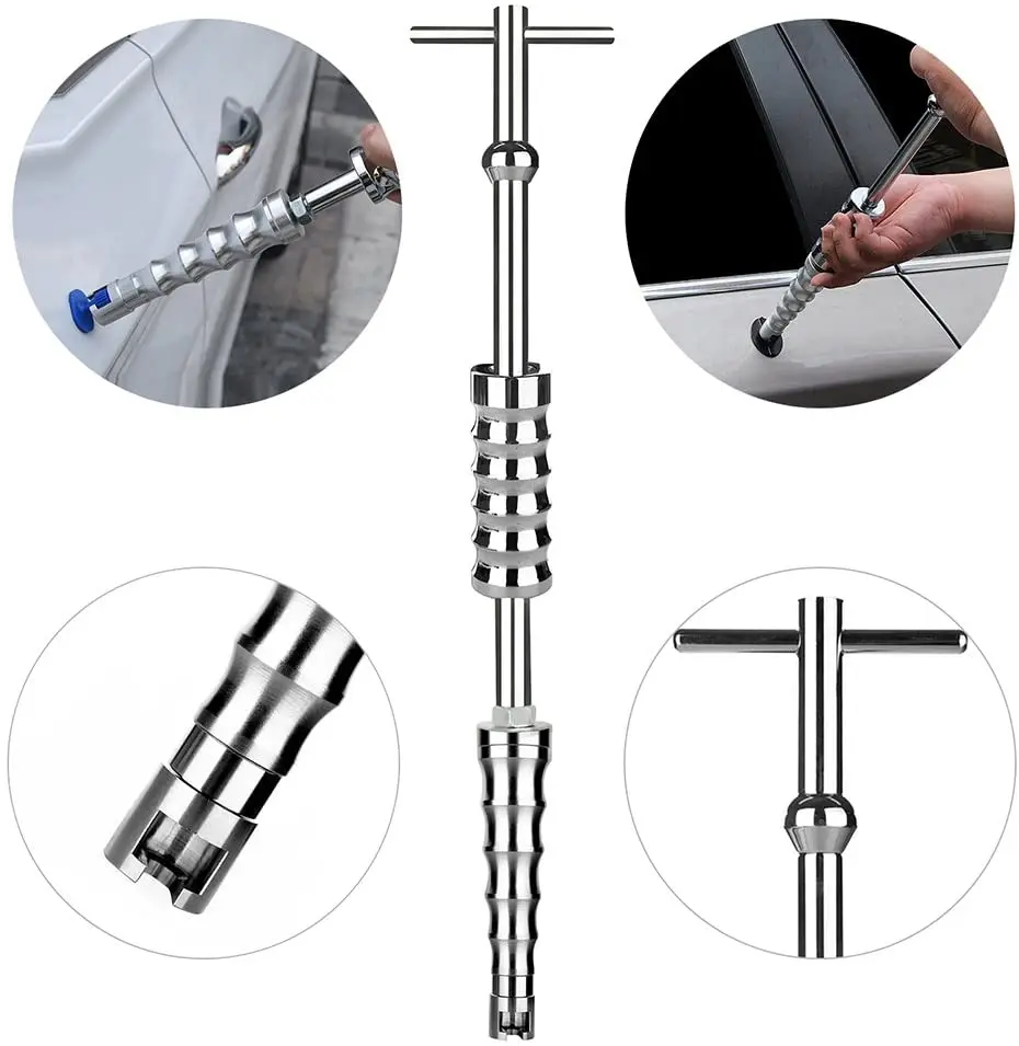 comprar Paintless Dent Extrator Kit Com 34 Pçs Cola Puxar Torneiras Reparação Dentes Em Todas As Peças Do Carro 2in1 Slide Hammer Dent Removedor