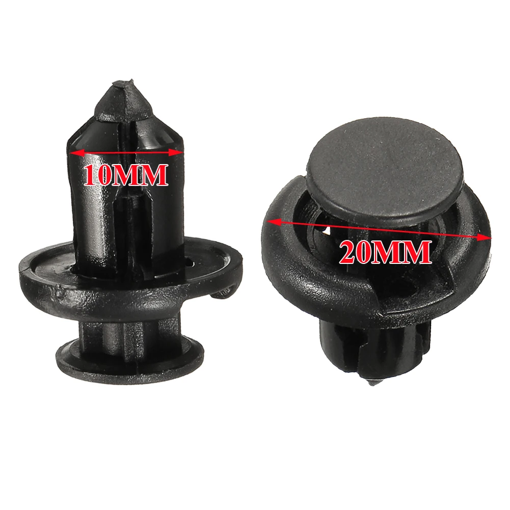 100 шт. черные пластиковые заклепки для автомобильного брызговика бампера