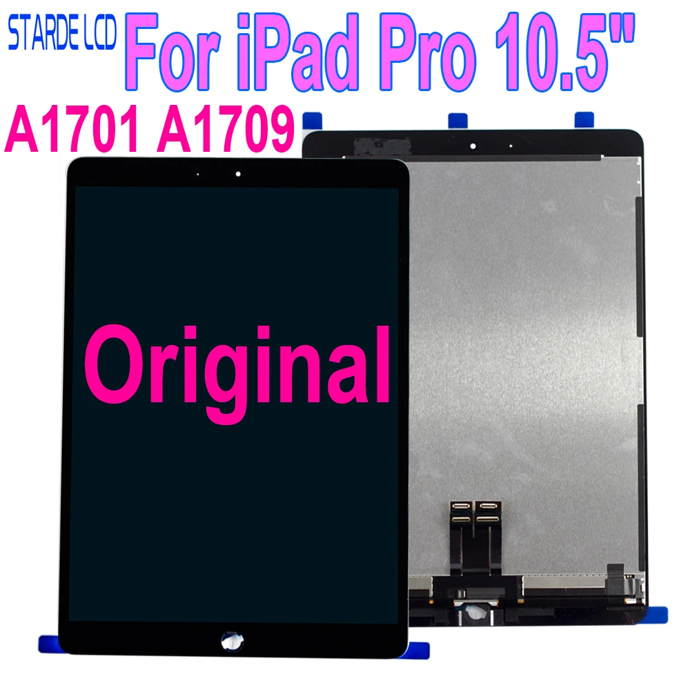 Оригинальная ЖК-панель для iPad Pro 10.5 дюйма A1701 A1709 с сенсорным экраном, стеклом и сборкой дигитайзера в полном объеме для замены планшета.