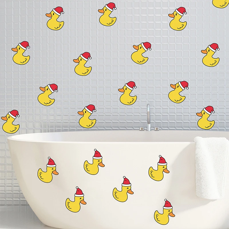 

Diy 24pcs Ducks Window Stickers New Year Decoration 2022 Christmas Holidays For Children's Room Decor Bathroom Glass Door Decals