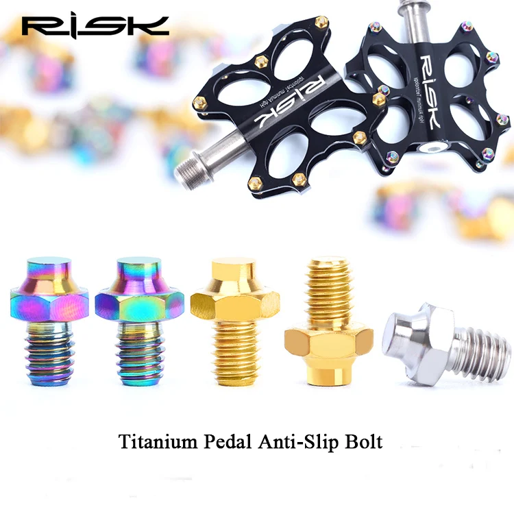 

Риск титана педали болты противоскользящие для горной дороги велосипед Велоспорт Ультра-светильник шестиугольник Ti застегнуть противоско...