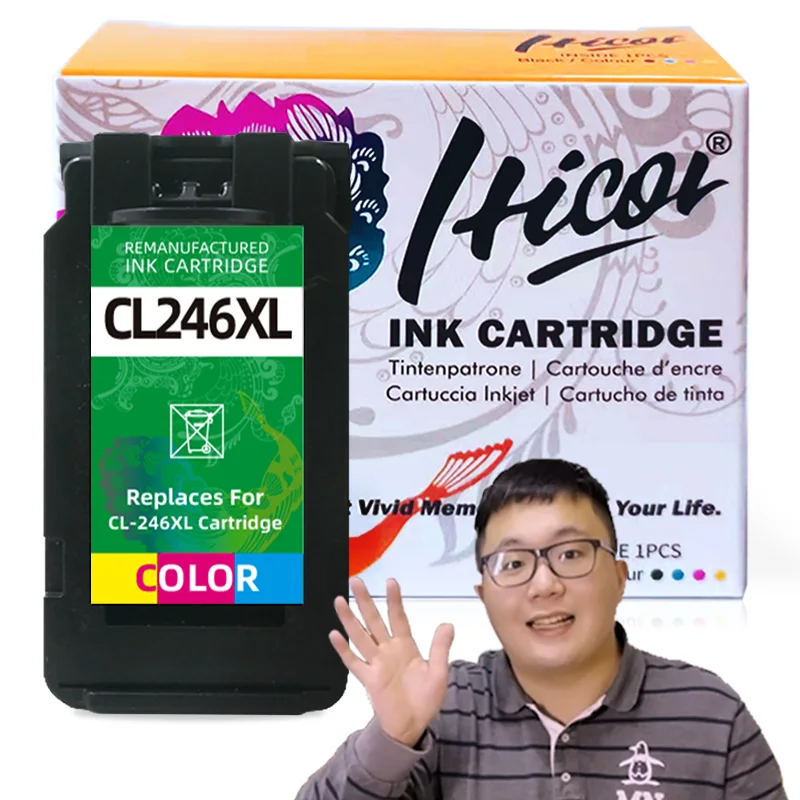

Hicor Remanufactured Ink Cartridges 246 246XL Replace for Canon CL246 CL246XL Color Inkjet for MX492 MX490 MG2920 MG2922