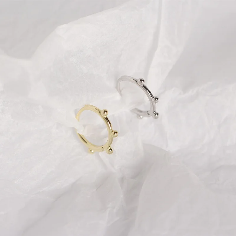 Классические маленькие круглые бусины золотые серьги гвоздики в стиле панк