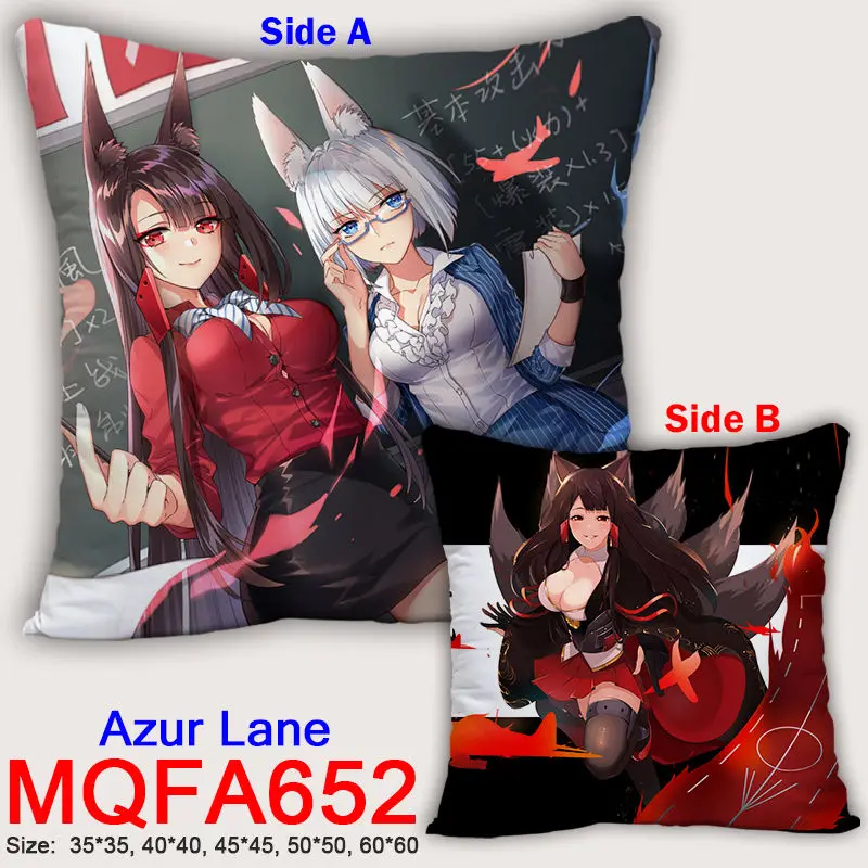 

2020 Новый Аниме игры Azur Lane Dakimakura Чехол 3D печать двусторонняя 45X45CM Декоративная Подушка Чехол площадь наволочки