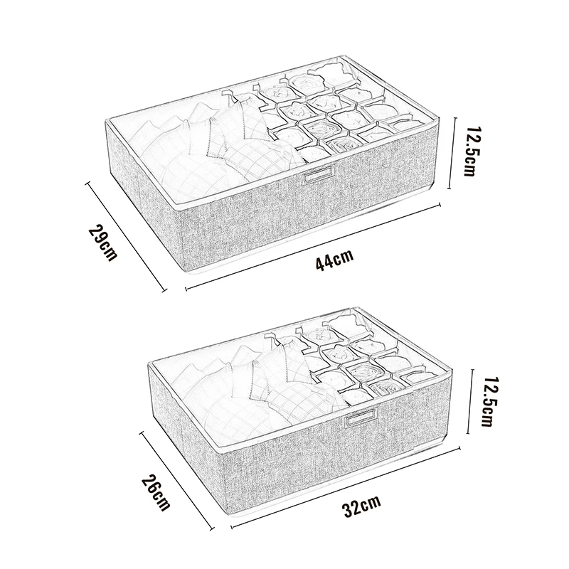 

Underwear Organizer Clothes Drawer Storage Box Closet Organizer Foldable Dormitory Case Scarf & Tie Organizer Socks Box Washable