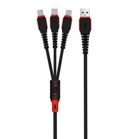 1 2m three in one data cable new style usb fast charge for android type c data cable triple for iphone usb cable extension