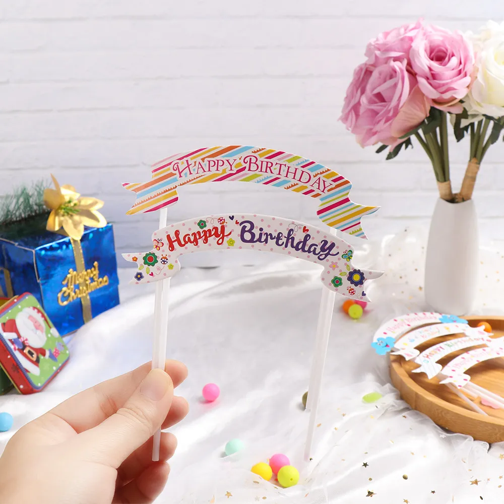 1 шт. новый баннер с днем рождения торт флаг Топпер кекс сделай сам украшение