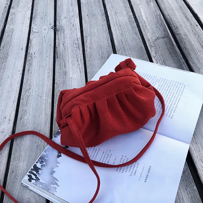 Женская Замшевая сумка-клатч на плечо однотонная дизайнерская сумка-мессенджер