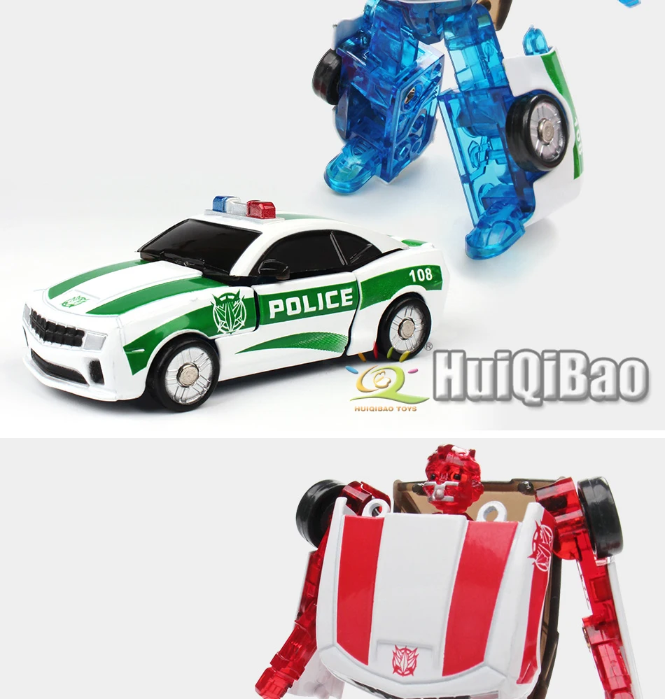 HUIQIBAO игрушки 8 см мини металлическая трансформация машина деформация робот сплав экшн игрушки Фигурки Развивающие игрушки для детей