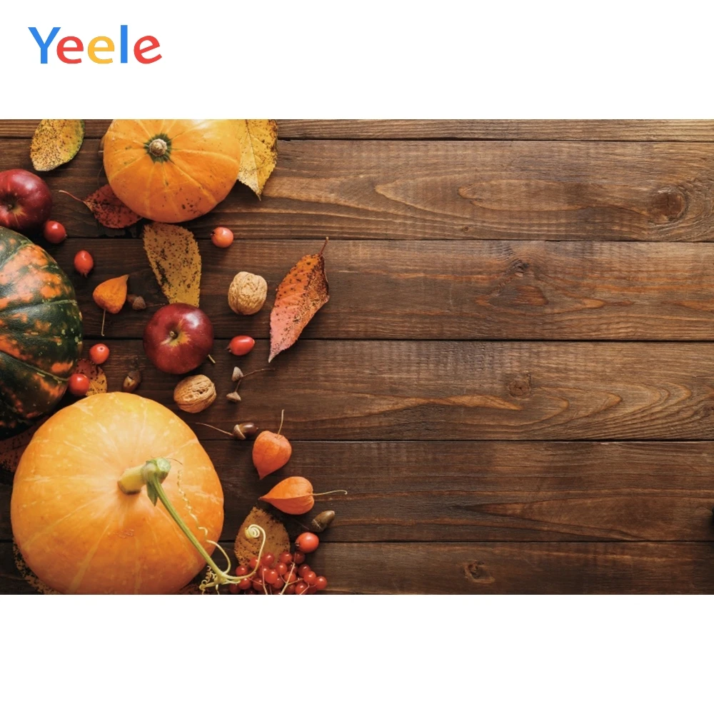 

Autumn Farm Harvest Pumpkin Wood Board Food Baby Portrait Backdrop Vinyl Background Photography Backgrounds For Photo Studio