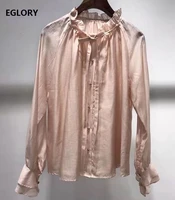 new korean fashion style blouses 2021 spring summer shirt women ruffled collar long sleeve solid apricot white tops shirt ladies