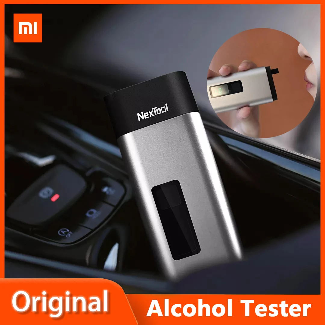 

Мини-Алкотестер Xiaomi NexTool 4 в 1, Портативный Автомобильный анализатор дыхания с ЖК-дисплеем, с выключателем для окон, резаком и внешним аккумул...