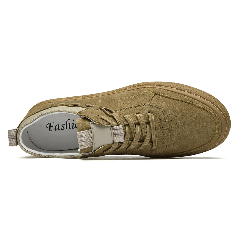 Murah Sepatu Kasual Anak Laki-laki Populer Sneakers Kasual Pria Kulit Krem Sepatu Flat Kualitas Tinggi Merek Pria Sepatu Jalan Pria