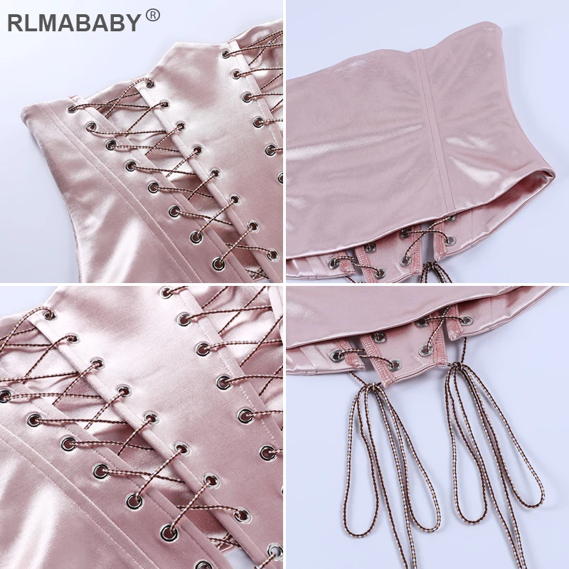 

Elegant Sexy Lace Up Satin Corset Fashion Slim Spring Summer Casual Women Vintage Corset Top New Streetwear Female Black Coset